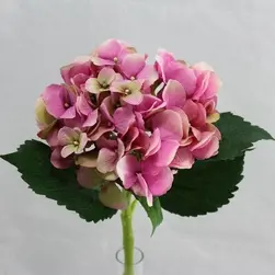 Classic Hydrangea Flower Artificial Pink/Green 49cm