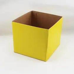 Small Square Box Base 13x13x12cm height Yellow