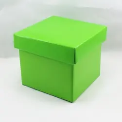 Small Square Box and Lid 13x13x12cm height Lime