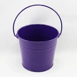 Small Tin Bucket with Handle 12x11cm height Purple