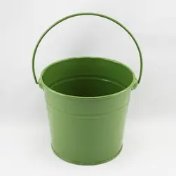 Small Tin Bucket with Handle 12x11cm height Moss