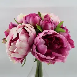 Artificial Large Peony Flower Bouquet Purple