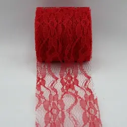 Cut Edge Lace Ribbon Red 70mmx9.1m