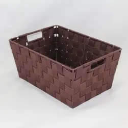 Sml Rect PP Storage Basket Dk Brown 33x23x15cm Height