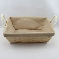 Rect Bamboo Tray Natural Liner 26 x 20 x 8cm height