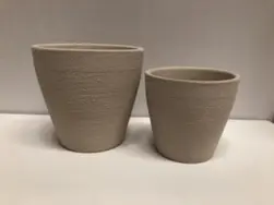 Set of 2 Round Ceramic Pot Cream 