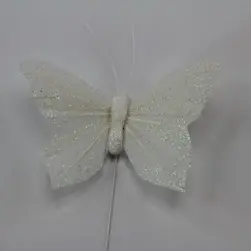 Glitter Butterflies White (12)