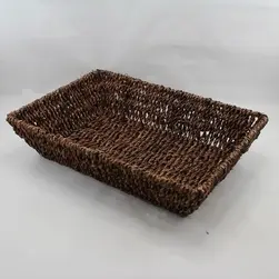 Large Seagrass Tray Basket Chocolate 33x23x7cm Height