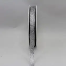 Nylon Metallic Taffeta Ribbon 9mmx30m Silver
