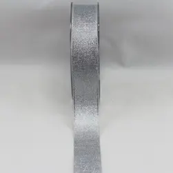 Nylon Metallic Taffeta Ribbon 25mmx30m Silver