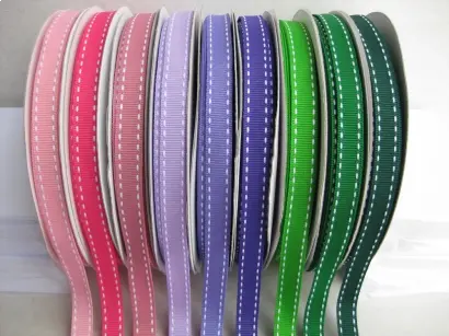 Saddlestitch Grosgrain Ribbon Vibrant Colours with Trendy Contrast Stitch at Wholesale Prices