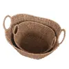 1. Set of 2 Deep Oval Seagrass Storage Basket Natural  thumbnail