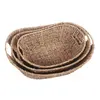 Set of 3 Boat Shape Seagrass Tray with Inset Handles Natural thumbnail
