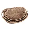 Set of 3 Boat Shape Seagrass Tray with Inset Handles Natural  thumbnail
