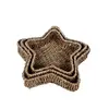 Set of 3 Star Shape Seagrass Tray Natural thumbnail