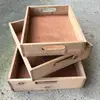 Wood Tray Set of 3 Rectangular Chocolate thumbnail