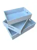 2. SET OF THREE RECTANGLE WOOD TRAYS WHITE thumbnail