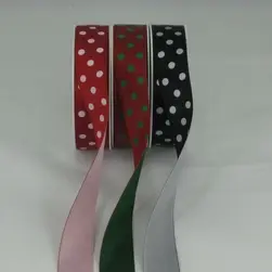 Reverse Polka Dots On Satin Ribbon 25mmx20m