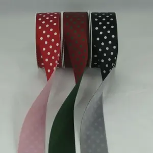 Reverse Polka Dots On Satin Ribbon 40mmx20m