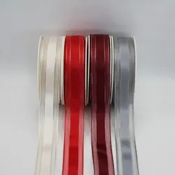 Satin Centre Organza Ribbon with Metallic Thread 25mmx20m