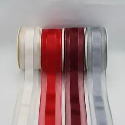Satin Centre Organza Ribbon with Metallic Thread 40mmx20m