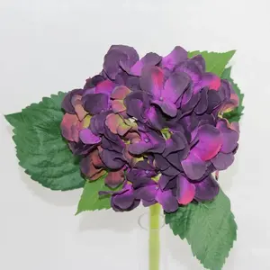 Classic Artificial Hydrangea Flower Plum 49cm