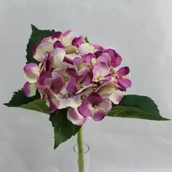 Classic Artificial Hydrangea Flower Violet/Cream 49cm