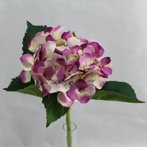 Classic Artificial Hydrangea Flower Violet/Cream 49cm