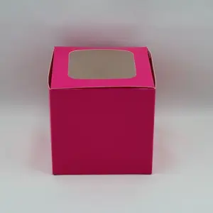 Single Cupcake Box Hot Pink