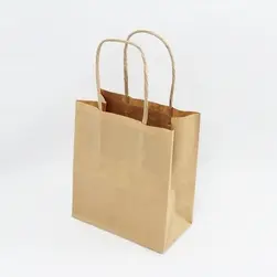 #2 Paper Twist Handles Gift Bag Natural 14x16.5cm height