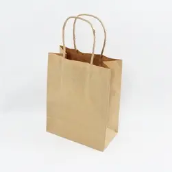 #6 Paper Twist Handles Gift Bag Natural 15x20cm height
