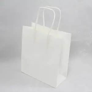 #8 Paper Twist Handles Gift Bag White 18x21.5cm height