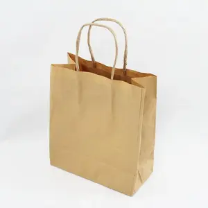 #8 Paper Twist Handles Gift Bag Natural 18x21.5cm height