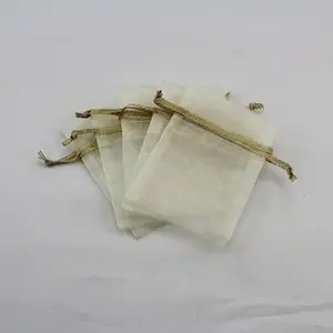 Organza Bag Small Cream/Gold