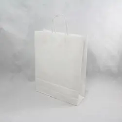 #18 Paper Twist Handles Gift Bag White 32x42cm height