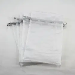 Organza Bag Large White/Silver