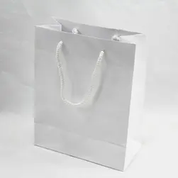 Medium Gloss Gift Bag White 26x33.5x14cm 