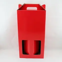Double Wine Box 17x9x33cm height Red