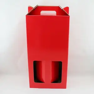 Double Wine Box 17x9x33cm height Red