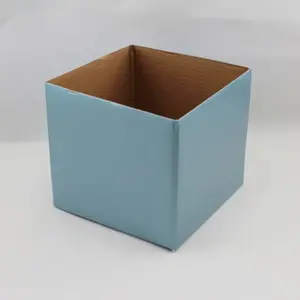 Small Square Box Base 13x13x12cm height Metallic Ice Blue