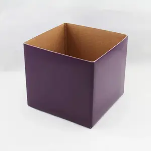 Small Square Box Base 13x13x12cm height Aubergine