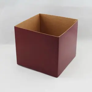 Small Square Box Base 13x13x12cm height Burgundy