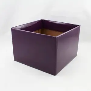 Medium Square Box Base 17x17x12cm height Aubergine