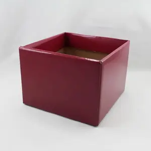 Medium Square Box Base 17x17x12cm height Burgundy