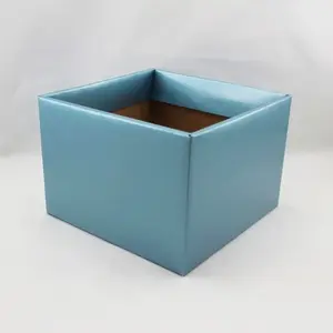 Medium Square Box Base 17x17x12cm height Metallic Ice Blue