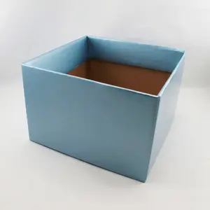 Large Square Box Base 22x22x14cm height Metallic Ice Blue