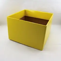 Large Square Box Base 22x22x14cm height Yellow