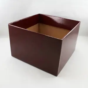 Large Square Box Base 22x22x14cm height Burgundy