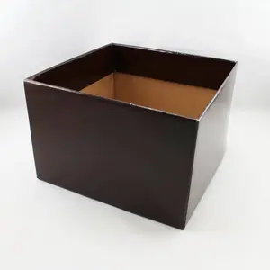 Large Square Box Base 22x22x14cm height Chocolate