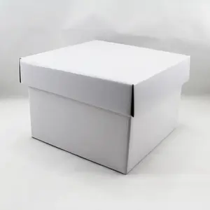 Medium Square Box and Lid 17x17x12cm height White